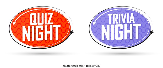 Quiz and Trivia banners design template, vector illustration