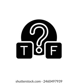 Quiz Wahr oder Falsch ausgefüllt Symbol Vektorillustration