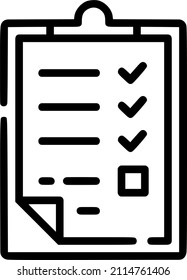 Quiz vector icon isolated on white background. Check mark icon vector template. Checklist icon for your project