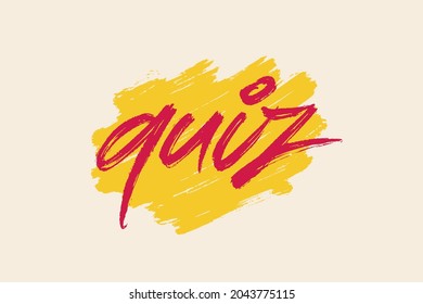 Quiz-Vektorgrafik. Einzigartige, handgeschriebene Schrift