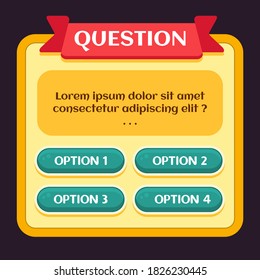 Quiz vector template. This design use multiple choice. Suitable for trivia.