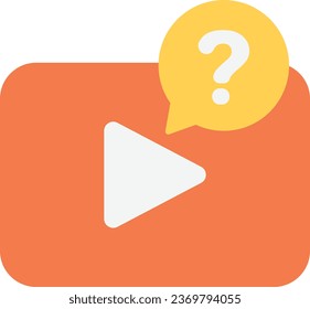 Quiz Video Test Icon Vektorgrafik Flach Illustration