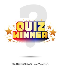Quiz winner, competition, Contest winner announcement, 3d logo concept, and template design.