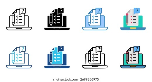 Conjunto de iconos de cuestionarios colección de estilos múltiples 
