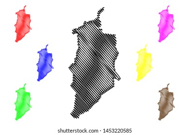 Quneitra Governorate (Governorates of Syria, Syrian Arab Republic) map vector illustration, scribble sketch Quneitra map