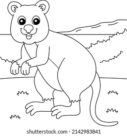 Quokka Animal Coloring Page for Kids