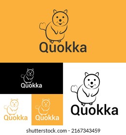 Quokka animal Logo.Quokka pictorial Logo Template.Vector Illustration.Black, yellow And White color.