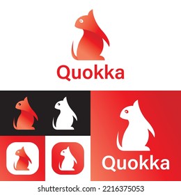 Quokka animal Logo.Quokka pictorial Logo Template.Vector Illustration.