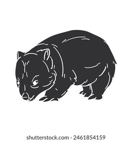 Quokka Icon Silhouette Illustration. Animals Vector Graphic Pictogram Symbol Clip Art. Doodle Sketch Black Sign.