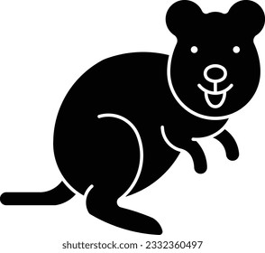 quokka kangaroo Australian mouse animal Glyph