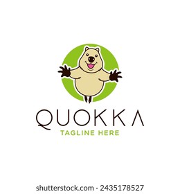 Quokka Logo Design Vector Illustration