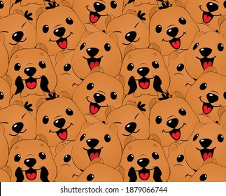 Quokka Pattern Vector Illustration Style Flat