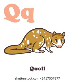 Quoll Alphabet Cartoon Character For Kids