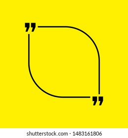 Quotation blank template in quotes isolated on Yellow. Creative banner illustration with blank quotation frame with quotes Minimalistic modern empty template typography design for wisdom or motivation