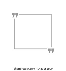 Quotation blank template in quotes isolated on White. Creative banner illustration with blank quotation frame with quotes. Minimalistic modern empty template typography design for wisdom or motivation