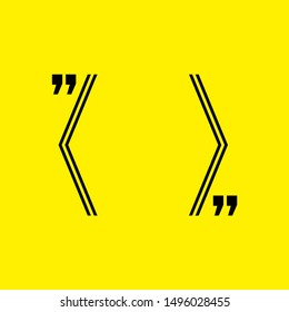 Quotation blank template in quotes isolated on Yellow. Creative banner illustration with blank quotation frame with quotes Minimalistic modern empty template typography design for wisdom or motivation