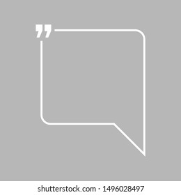 Quotation blank template in quotes isolated on gray. Creative banner illustration with blank quotation frame with quotes. Minimalistic modern empty template typography design for wisdom or motivation