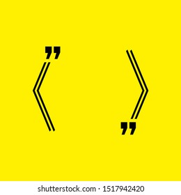 Quotation blank template in quotes isolated on Yellow. Creative banner illustration with blank quotation frame with quotes Minimalistic modern empty template typography design for wisdom or motivation
