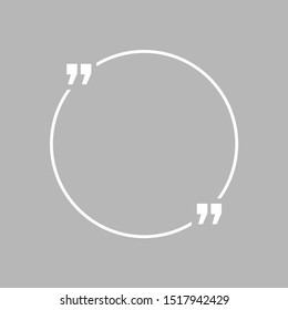 Quotation blank template in quotes isolated on gray. Creative banner illustration with blank quotation frame with quotes. Minimalistic modern empty template typography design for wisdom or motivation
