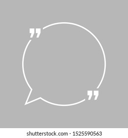 Quotation blank template in quotes isolated on gray. Creative banner illustration with blank quotation frame with quotes. Minimalistic modern empty template typography design for wisdom or motivation