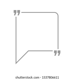 Quotation blank template in quotes isolated on White. Creative banner illustration with blank quotation frame with quotes. Minimalistic modern empty template typography design for wisdom or motivation