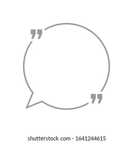 Quotation blank template in quotes isolated on White. Creative banner illustration with blank quotation frame with quotes. Minimalistic modern empty template typography design for wisdom or motivation