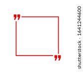 Quotation blank template in red quotes isolated on White. Creative banner illustration with blank quotation frame with quotes. Minimalistic modern empty template typography design wisdom or motivation