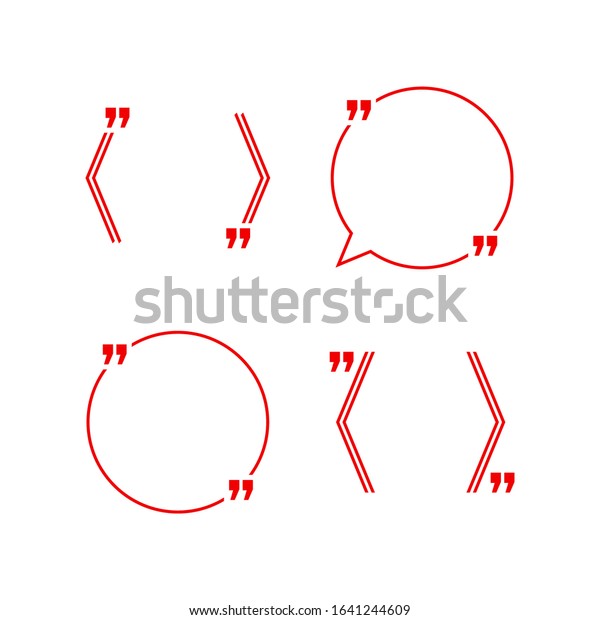 Quotation Blank Template Red Quotes Isolated Stock Vector (Royalty Free ...