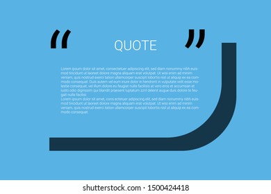 Quotation box, dialog chatting box vector illustration.