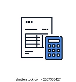 Quotation and calculator simple icon material