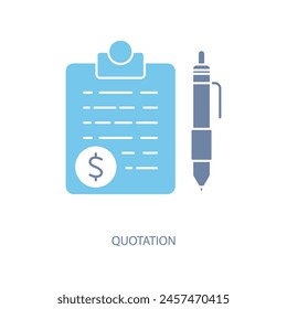 quotation concept line icon. Simple element illustration. quotation concept outline symbol design.