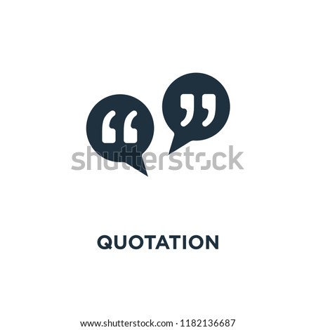 Quotation icon. Black filled vector illustration. Quotation symbol on white background. Can be used in web and mobile.