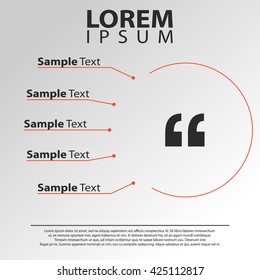 quotation icon. quote infographics template