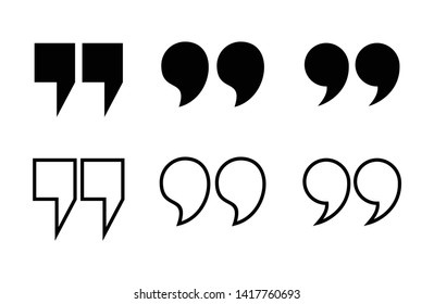 Quotation icon set isolated on white background