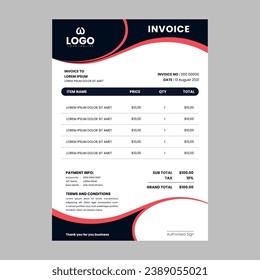 Quotation Invoice Layout Template Paper Sheet Include Accounting, Creative abstract Corporate business invoice template