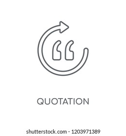 Quotation linear icon. Quotation concept stroke symbol design. Thin graphic elements vector illustration, outline pattern on a white background, eps 10.