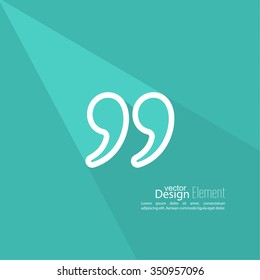 Quotation Mark  and Chat symbol. flat design with long shadow