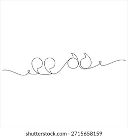 Aspas na ilustração de vetor de desenho de uma linha contínua