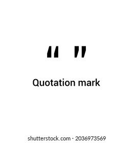 quotation mark in English grammar vector illustration