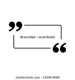 Quotation Mark Frame with Flat style and space for text. Modern template layout for phrases citation, famous quotations, ideas, advertising, printed material and so on.