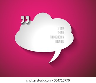 Quotation Mark Frame with Flat style and space for text. Modern template layout for phrases citation, famous quotations, ideas, advertising, printed material and so on.