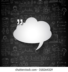 Quotation Mark Frame with Flat style and space for text. Modern template layout for phrases citation, famous quotations, ideas, advertising, printed material and so on.