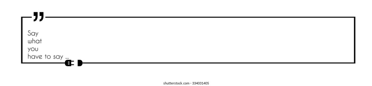 Quotation Mark Frame with Flat style and space for text. Modern template layout for phrases citation, famous quotations, ideas, advertising, printed material and so on.