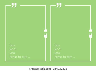 Quotation Mark Frame with Flat style and space for text. Modern template layout for phrases citation, famous quotations, ideas, advertising, printed material and so on.