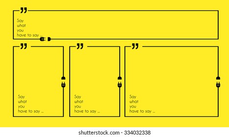 Quotation Mark Frame with Flat style and space for text. Modern template layout for phrases citation, famous quotations, ideas, advertising, printed material and so on.