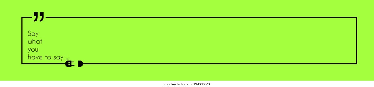 Quotation Mark Frame with Flat style and space for text. Modern template layout for phrases citation, famous quotations, ideas, advertising, printed material and so on.
