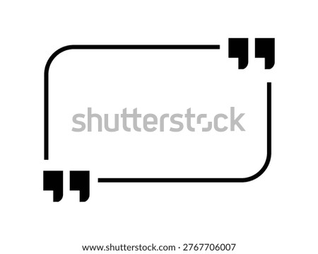 Quotation Mark Frame Set - Double Quote Text Box Borders - Testimonial Speech Bubble Layouts and Citation Elements Isolated on White