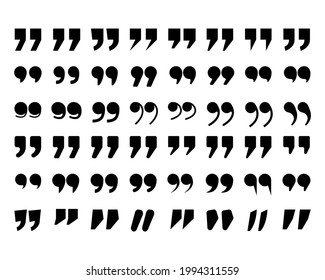 quotation mark icon. black quote comma vector sign. quotemark symbol isolated white background