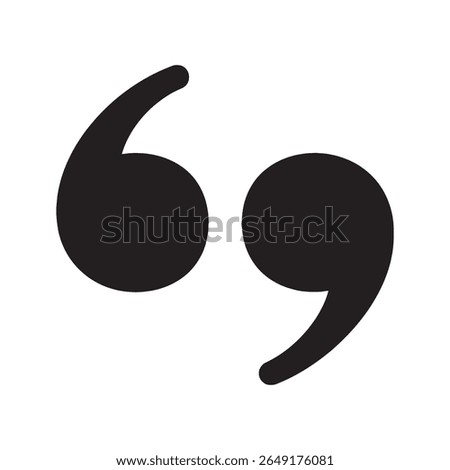 Quotation mark icon for a direct quote from a speech a citation in a text or a testimonial from a customer for a review vector solid glyph icon