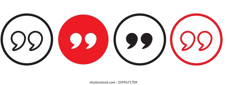 Quotation mark icon set graphics